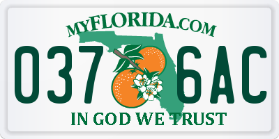FL license plate 0376AC