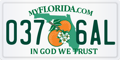 FL license plate 0376AL