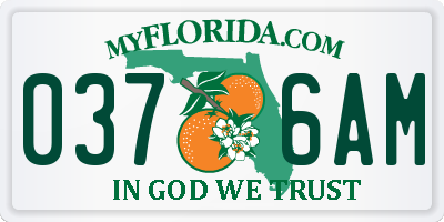 FL license plate 0376AM