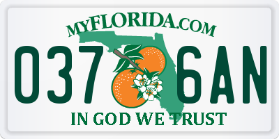 FL license plate 0376AN