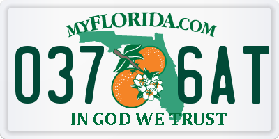 FL license plate 0376AT