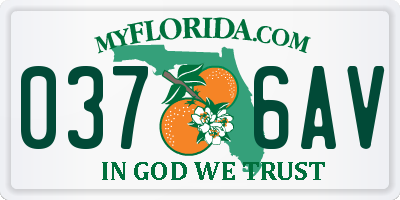 FL license plate 0376AV
