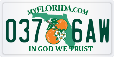 FL license plate 0376AW