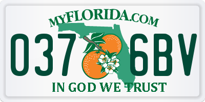 FL license plate 0376BV