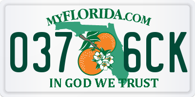 FL license plate 0376CK