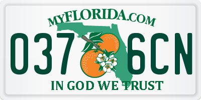 FL license plate 0376CN