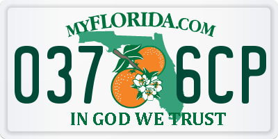 FL license plate 0376CP
