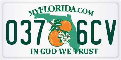 FL license plate 0376CV