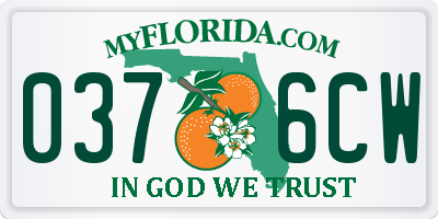 FL license plate 0376CW