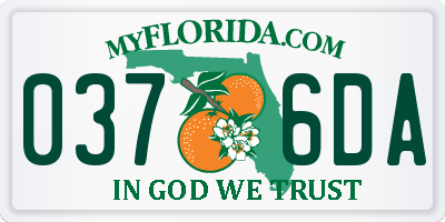FL license plate 0376DA