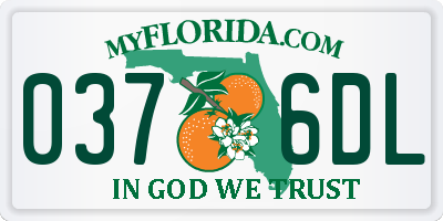 FL license plate 0376DL