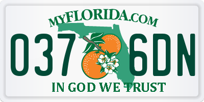 FL license plate 0376DN