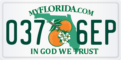 FL license plate 0376EP