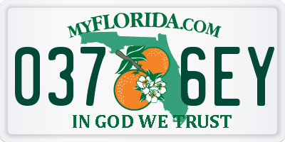 FL license plate 0376EY