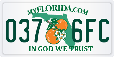 FL license plate 0376FC