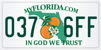 FL license plate 0376FF