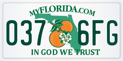 FL license plate 0376FG
