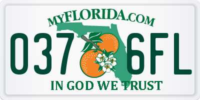 FL license plate 0376FL