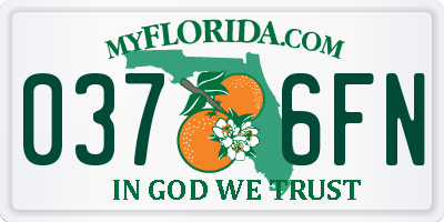 FL license plate 0376FN