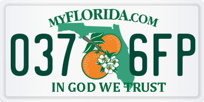 FL license plate 0376FP