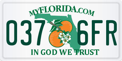 FL license plate 0376FR