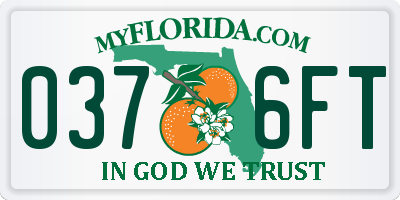 FL license plate 0376FT