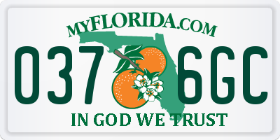 FL license plate 0376GC