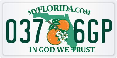 FL license plate 0376GP