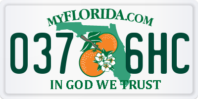 FL license plate 0376HC