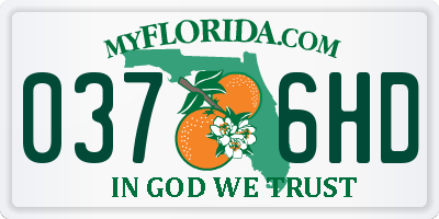 FL license plate 0376HD
