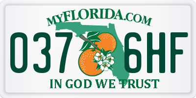 FL license plate 0376HF