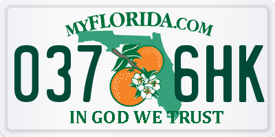 FL license plate 0376HK