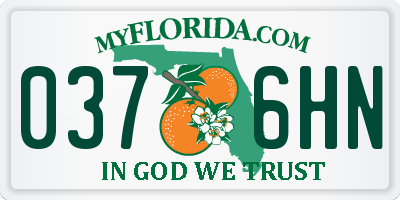 FL license plate 0376HN