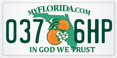FL license plate 0376HP