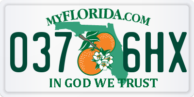 FL license plate 0376HX