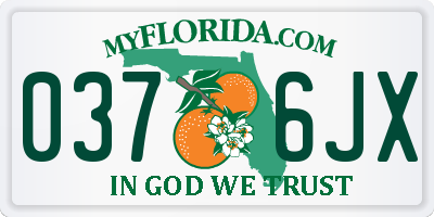 FL license plate 0376JX