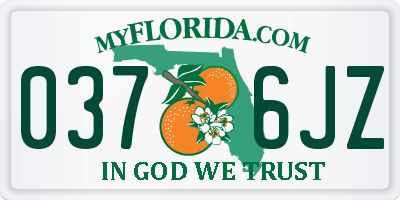 FL license plate 0376JZ