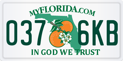 FL license plate 0376KB