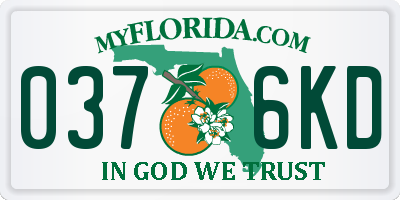 FL license plate 0376KD