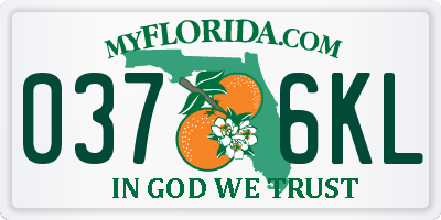 FL license plate 0376KL
