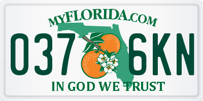 FL license plate 0376KN