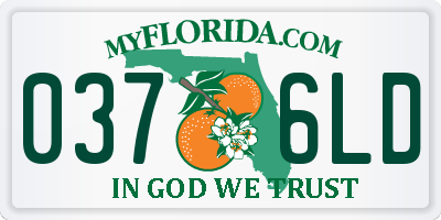 FL license plate 0376LD