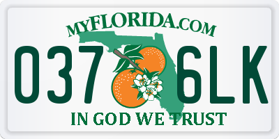 FL license plate 0376LK
