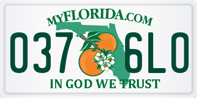 FL license plate 0376LO