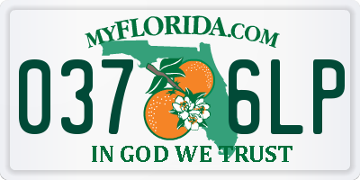 FL license plate 0376LP