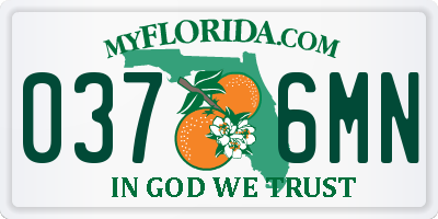 FL license plate 0376MN