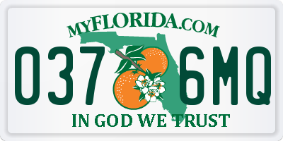 FL license plate 0376MQ