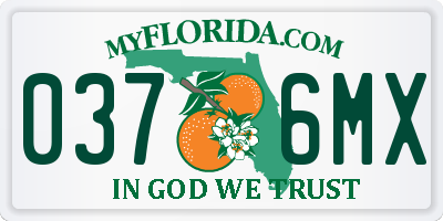 FL license plate 0376MX