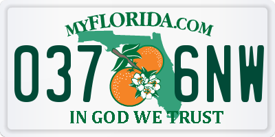 FL license plate 0376NW