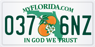 FL license plate 0376NZ